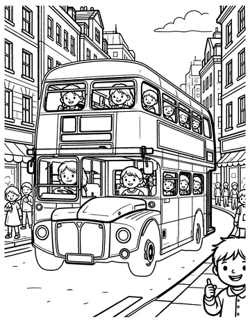 Double-Decker Bus coloring page