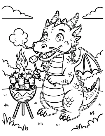 Dragon Bakery coloring page
