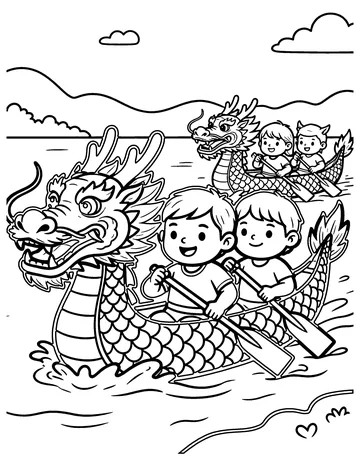 Dragon Boat Race coloring page