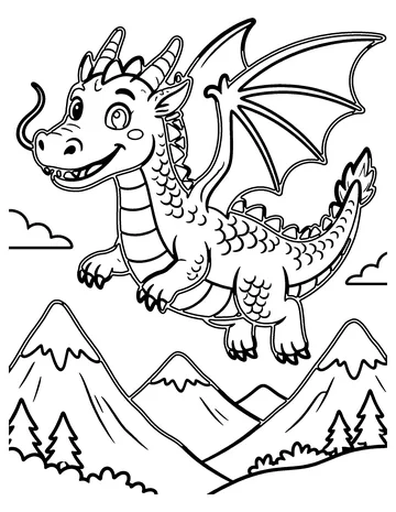 Dragon Flight coloring page