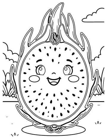 Dragon Fruit coloring page