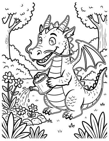 Dragon Garden coloring page