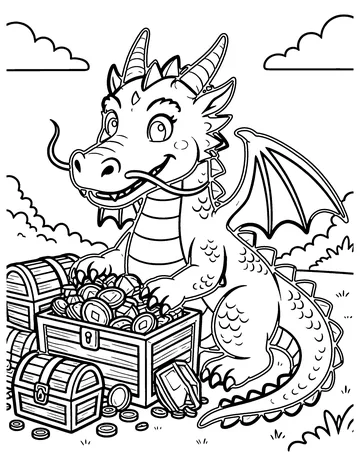 Dragon Treasure coloring page