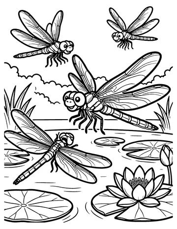 Dragonfly Pond coloring page