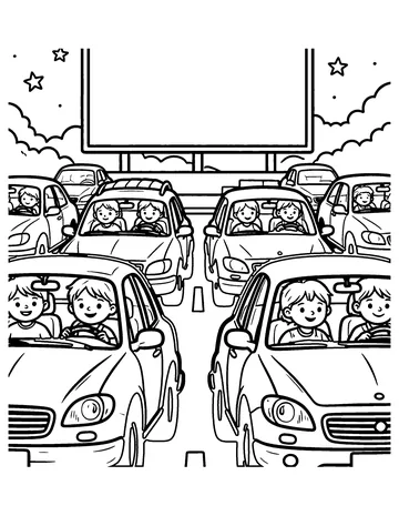 Drive-In Movie coloring page