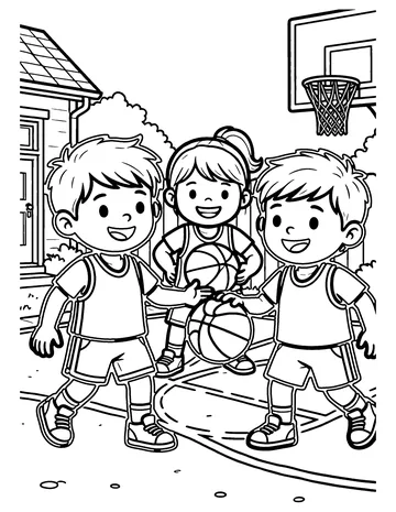 Driveway Hoops coloring page
