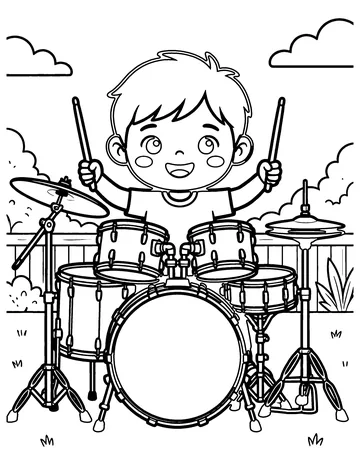 Drum Set coloring page