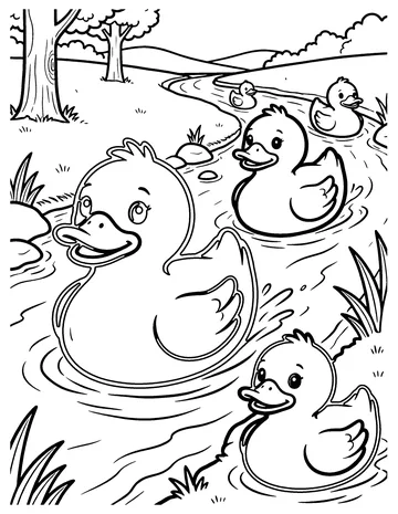Duck Race coloring page