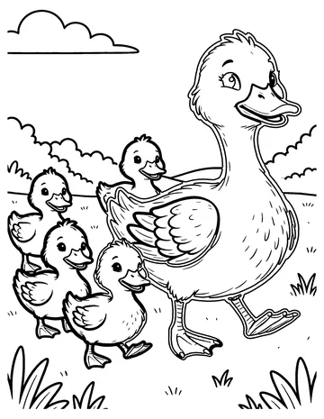 Ducklings coloring page