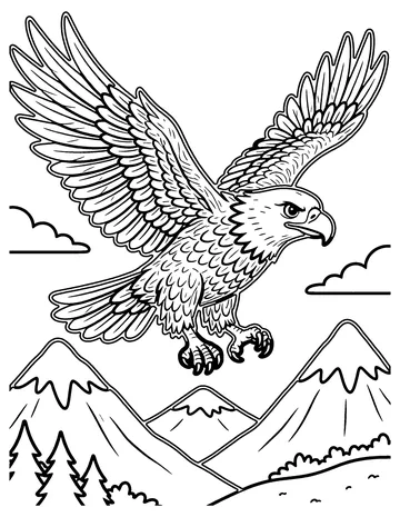 Eagle Soaring coloring page