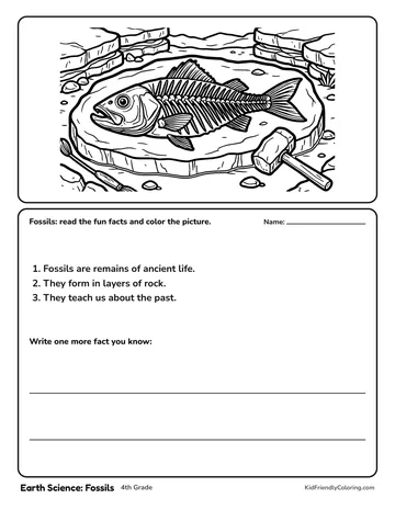 Earth Science: Fossils coloring page