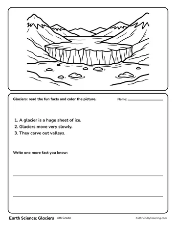 Earth Science: Glaciers coloring page
