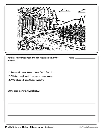 Earth Science: Natural Resources coloring page