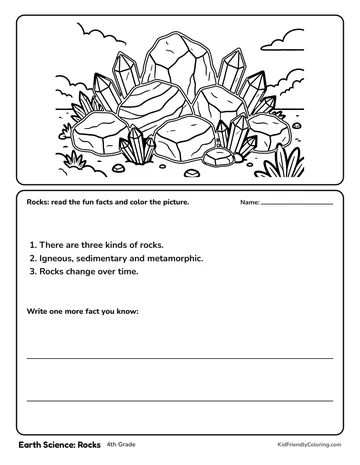 Earth Science: Rocks coloring page