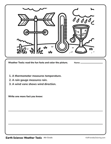 Earth Science: Weather Tools coloring page