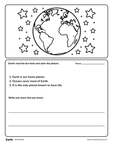 Earth coloring page