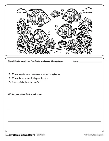 Ecosystems: Coral Reefs coloring page