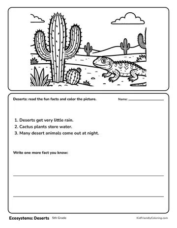 Ecosystems: Deserts coloring page