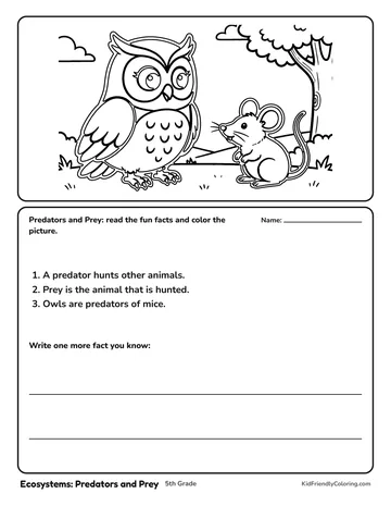 Ecosystems: Predators and Prey coloring page