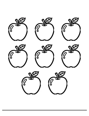 Eight Apples coloring page