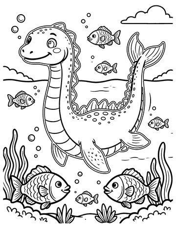 Elasmosaurus coloring page