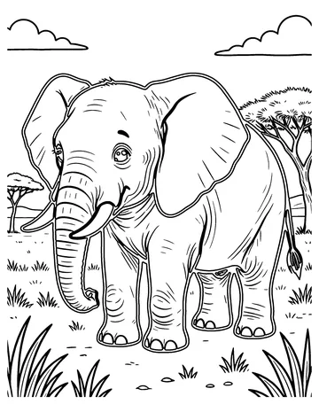 Elephant coloring page