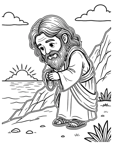 Elijah Prays for Rain coloring page