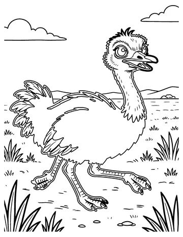 Emu Run coloring page