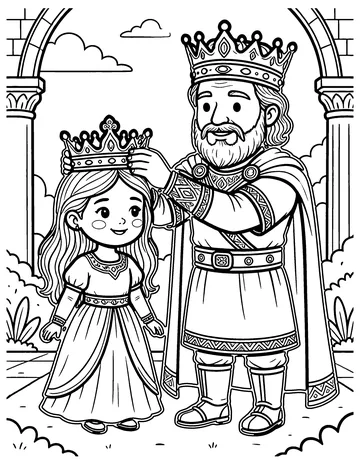 Esther Is Crowned Queen coloring page
