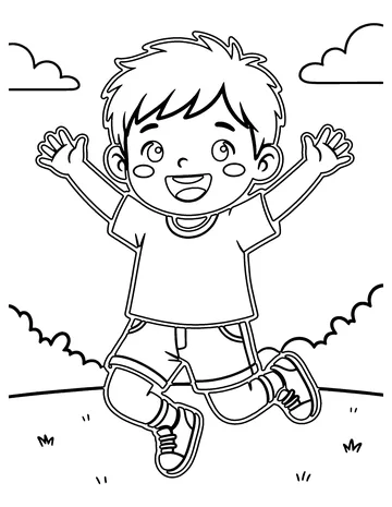 Excited Face coloring page