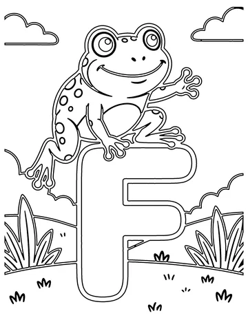 F Is for Frog coloring page