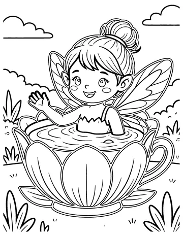 Fairy Bath coloring page