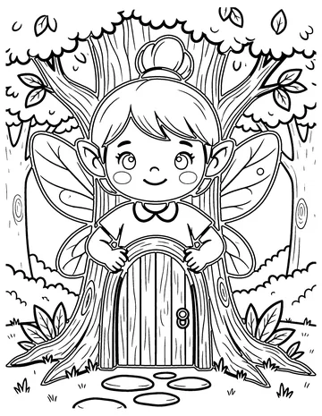 Fairy Door coloring page