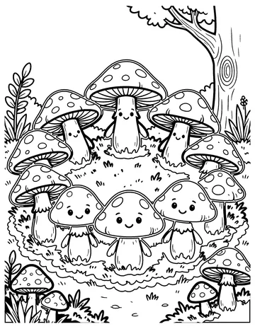Fairy Mushroom Ring coloring page