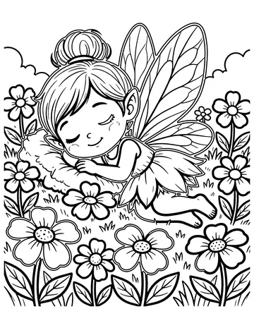 Fairy Sleeping coloring page