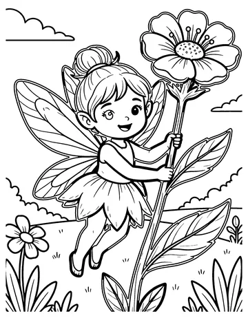 Fairy Swing coloring page