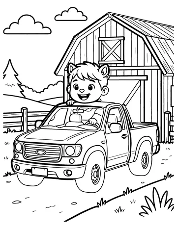 Farm Pickup coloring page