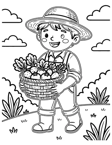 Farmer coloring page