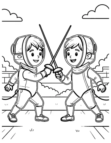 Fencing coloring page