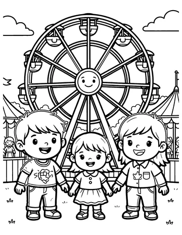 Ferris Wheel coloring page
