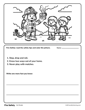 Fire Safety coloring page