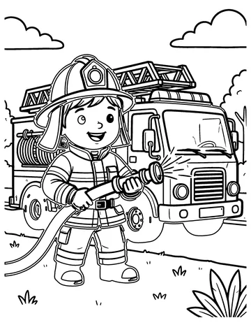 Firefighter coloring page