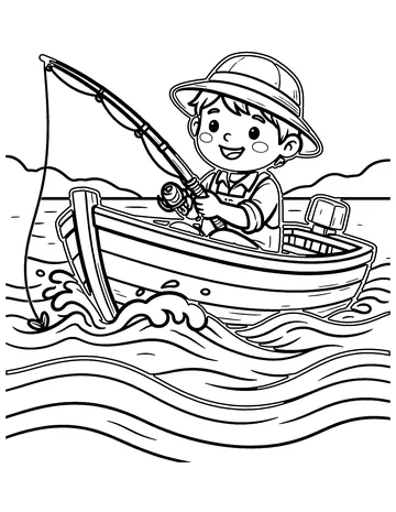 Fishing Boat coloring page