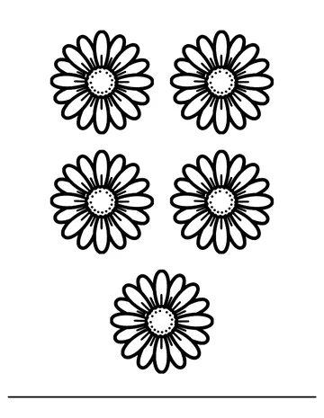 Five Flowers coloring page