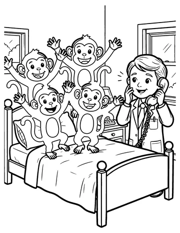 Five Little Monkeys coloring page