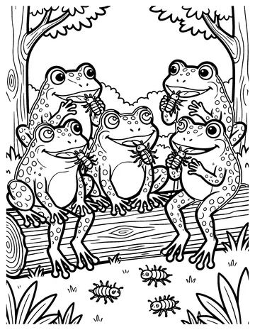 Five Little Speckled Frogs coloring page