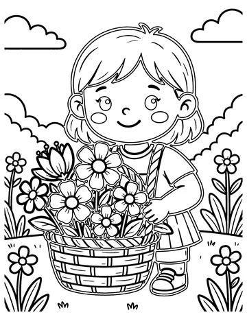 Flower Basket coloring page