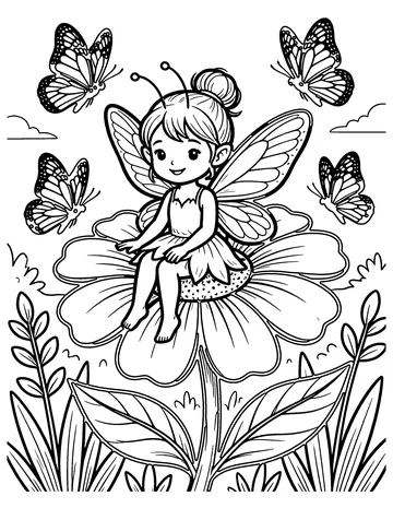 Flower Fairy coloring page