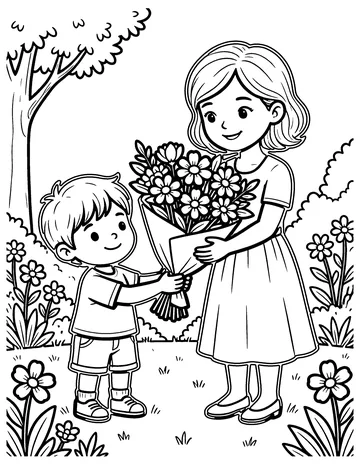 Flowers for Mom coloring page