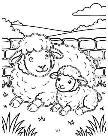 Fluffy Sheep coloring page